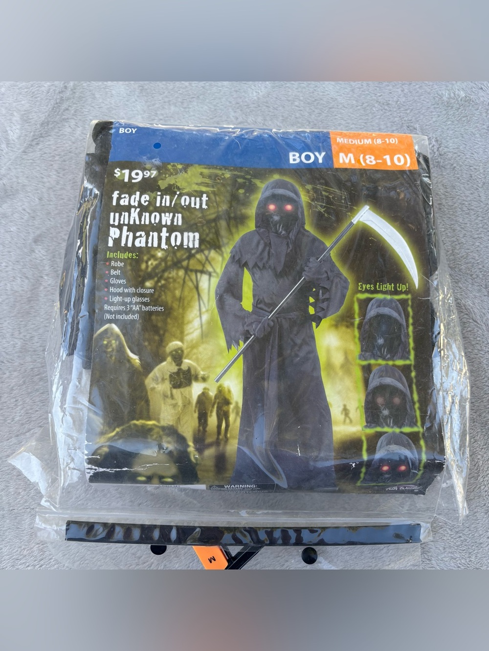 Phantom costume fade in/fade out unknown phantom boys size medium (8-10) READ